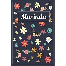 Marinda Lined Writing Notebook with Personalized Name 120 Pages 6x9 Flowers