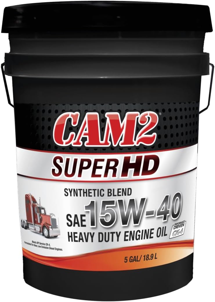 CAM2 Super HD Synthetic Blend 15W-40 CK-4 Heavy Duty Diesel Engine Motor Oil, 5 Gallon Pail