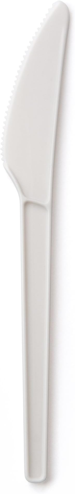 Susty Party Supplies 100% Compostable 6" Heavy Duty Small Knife (50 knives), White, Small