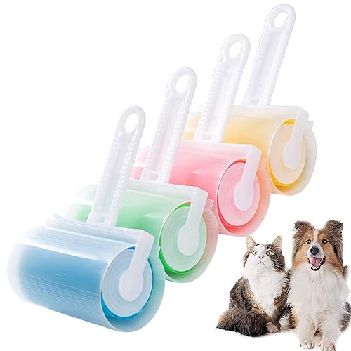 YZACK Stick It Roller, 4 Piezas Stick It Roller for Pelo de Mascotas, Stick It Reutilizable Pelusa Roller