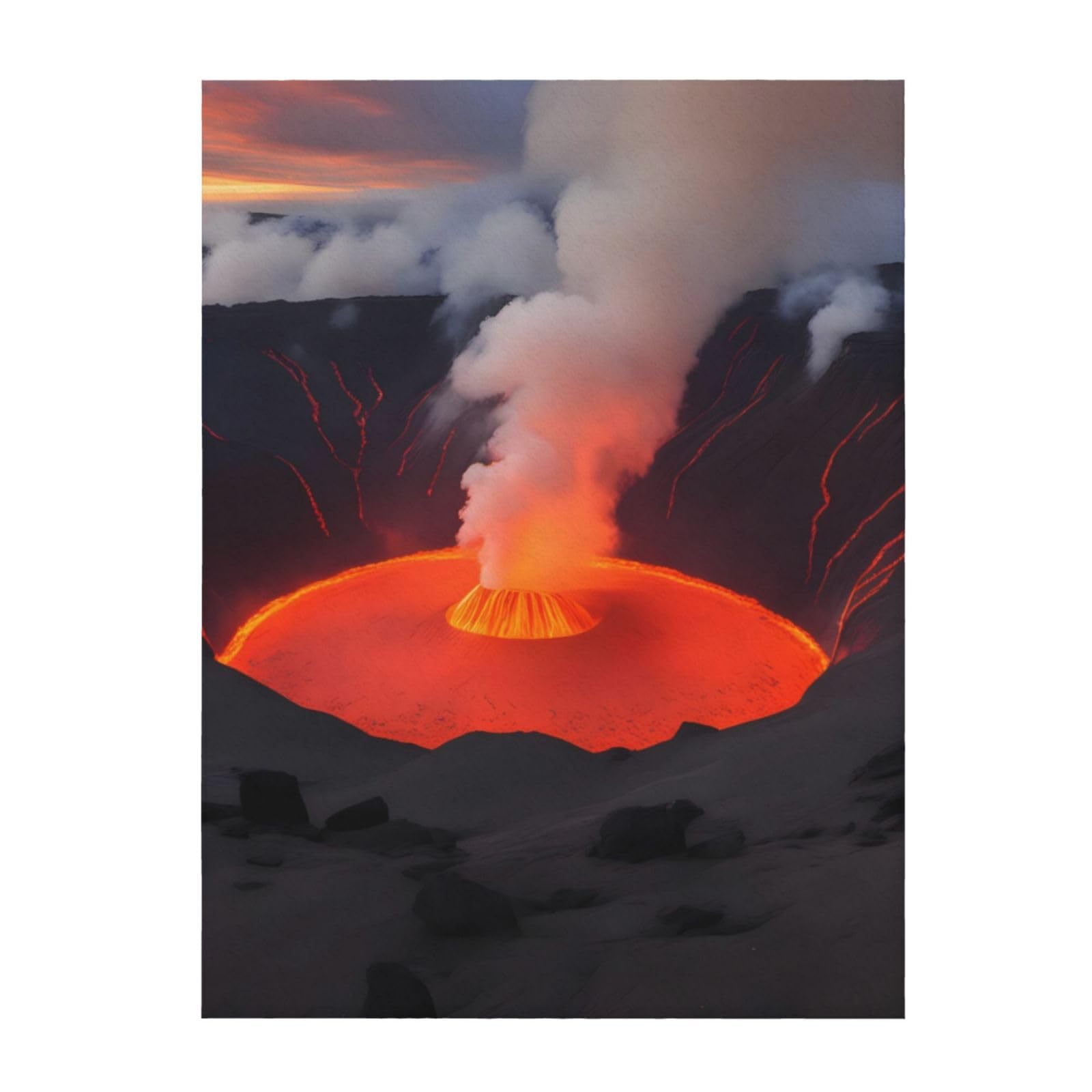 Couverture lit et canapé Kilauea Volcano chaude légère 152x127 cm