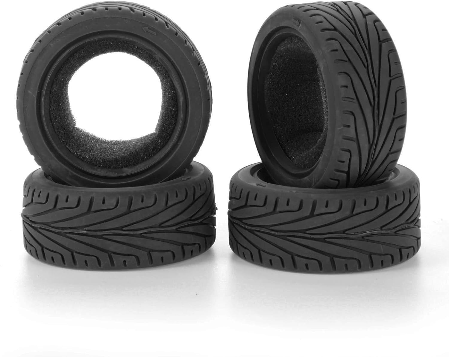KINGCOO 1/10 RC Car Tyres, 4 Pieces 65 mm Rubber Tyres for 1:10 RC On Road Run-Flating Touring Racing Car - Image 4