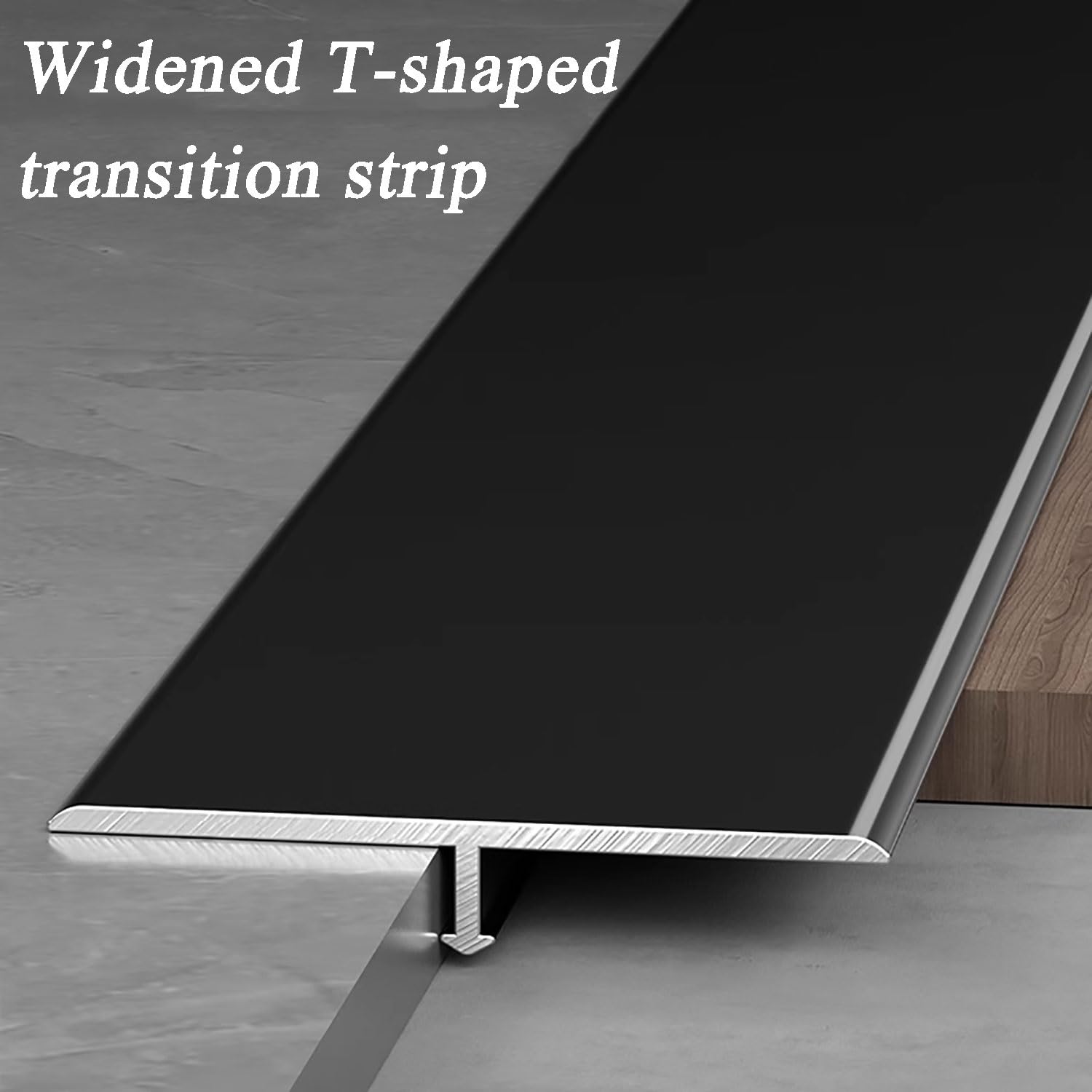 Ciemnoszara aluminiowa listwa wykończeniowa T do płytek drewnianych podłóg betonowych - 50 mm (2 cale) x 0,9 m osłona krawędzi łatwa instalacja, idealna do renowacji domu
