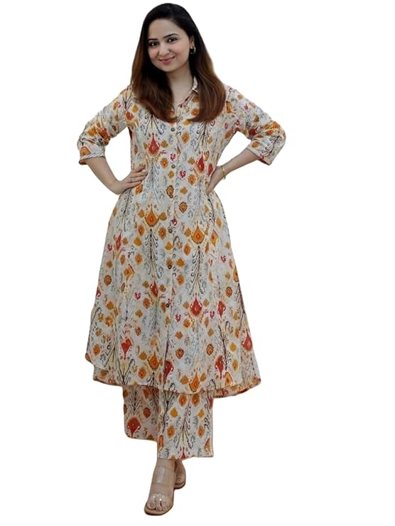 GRECIILOOKS Women Co Ord Set for Women | Co Ord Set for Women Stylish | Kurta Set for Women | Kurta Set | Ethnic Co Ord Set for Women | 3/4 Sleeve Women Co-ord set – OFF WHITE