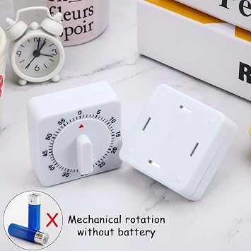 Weewooday 2 Pieces 60 Minute Visual Kitchen Timer Hour Mini Countdown Mechanical Timer Loud Voice for Kitchen, Homework, Exercise