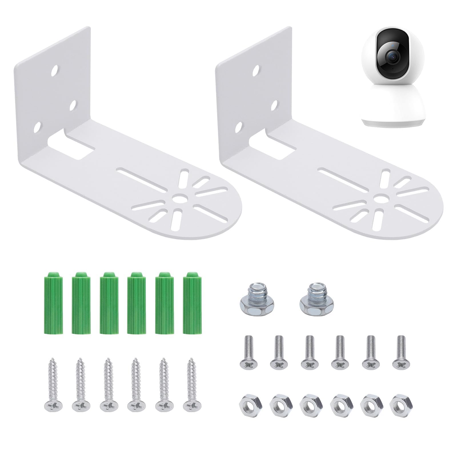 VOSSOT 2 Pezzi supporto telecamera staffa telecamera esterna per Eufy Security Indoor Cam E220 & Eufycam 2c/2,Staffe Angolari,Accessori in Metallo Resistente Include 1 Cacciavite Phillips