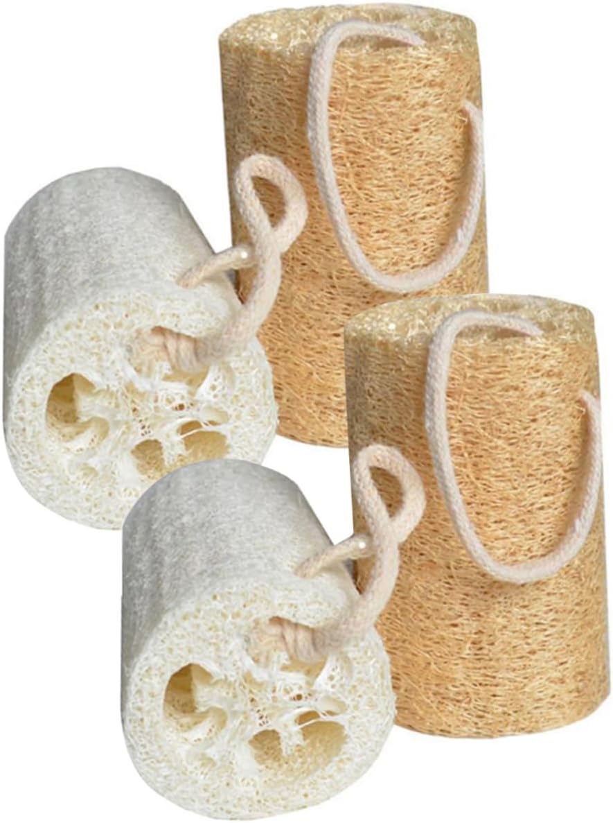 4Pcs Natural Loofah Kitchen Cleaning Sponges Multipurpose Dish Scrubber for Easy Washing Lightweight Biodegradable Loofah for Dishes Safe for Skin Cleaning