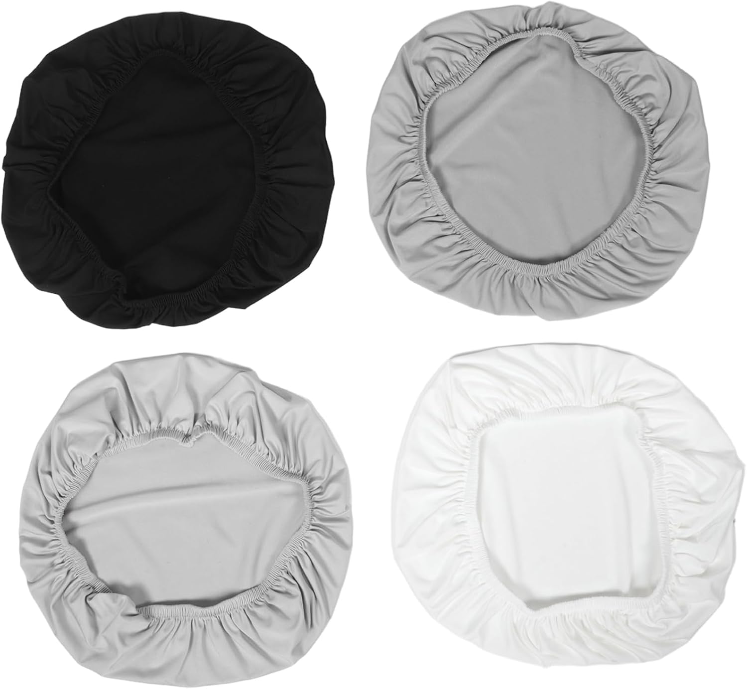 TIDTALEO 4pcs Bathroom Toilet Tank Lid Covers Stretchable Spandex Protectors Replacement Covers for Toilet Tanks Elastic Bottom White Light Grey Black