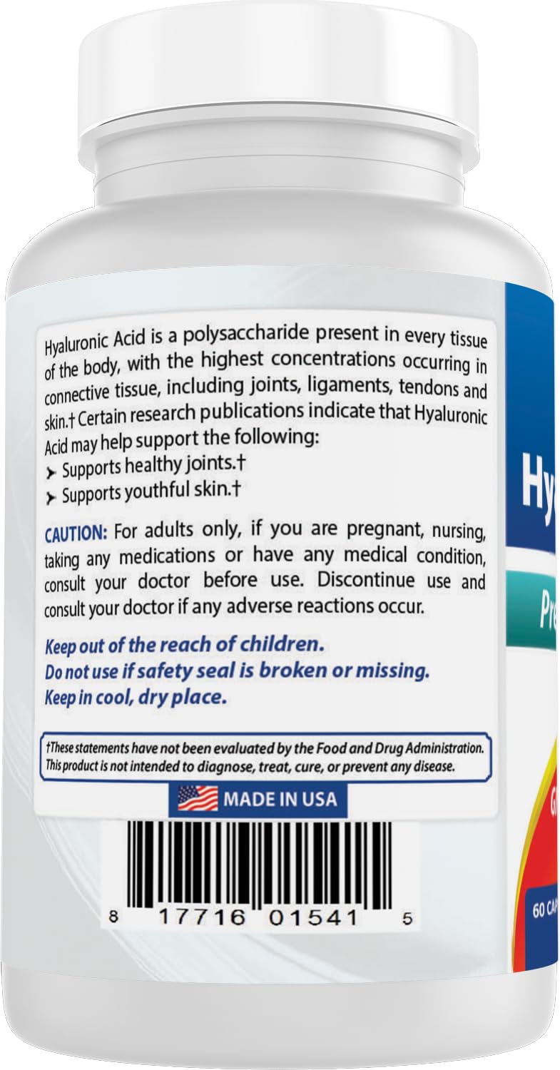 Best Naturals Hyaluronic Acid 100 mg 60 Capsules - Support Healthy Joints and Youthful Skin — Amazon image 7