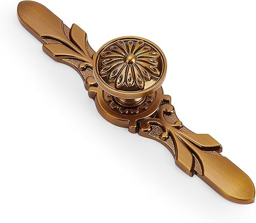 Miniatura 3 de Aandxomk - Juego de 10 pomos de latón antiguo de 5.8 pulgadas con placas, pomos de bronce antiguo con placas, armario de oficina, baño, tocador,