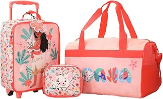 Moana Pua & Moana Tropical Print Youth 4-Piece Carry On Luggage Travel Set