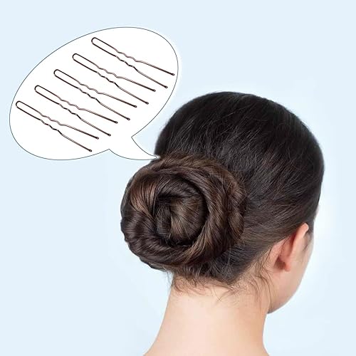 Miniatura 4 de Juego de 100 horquillas para el cabello onduladas invisibles en forma de U, grandes y resistentes para mujeres y moño de ballet con caja (2.4