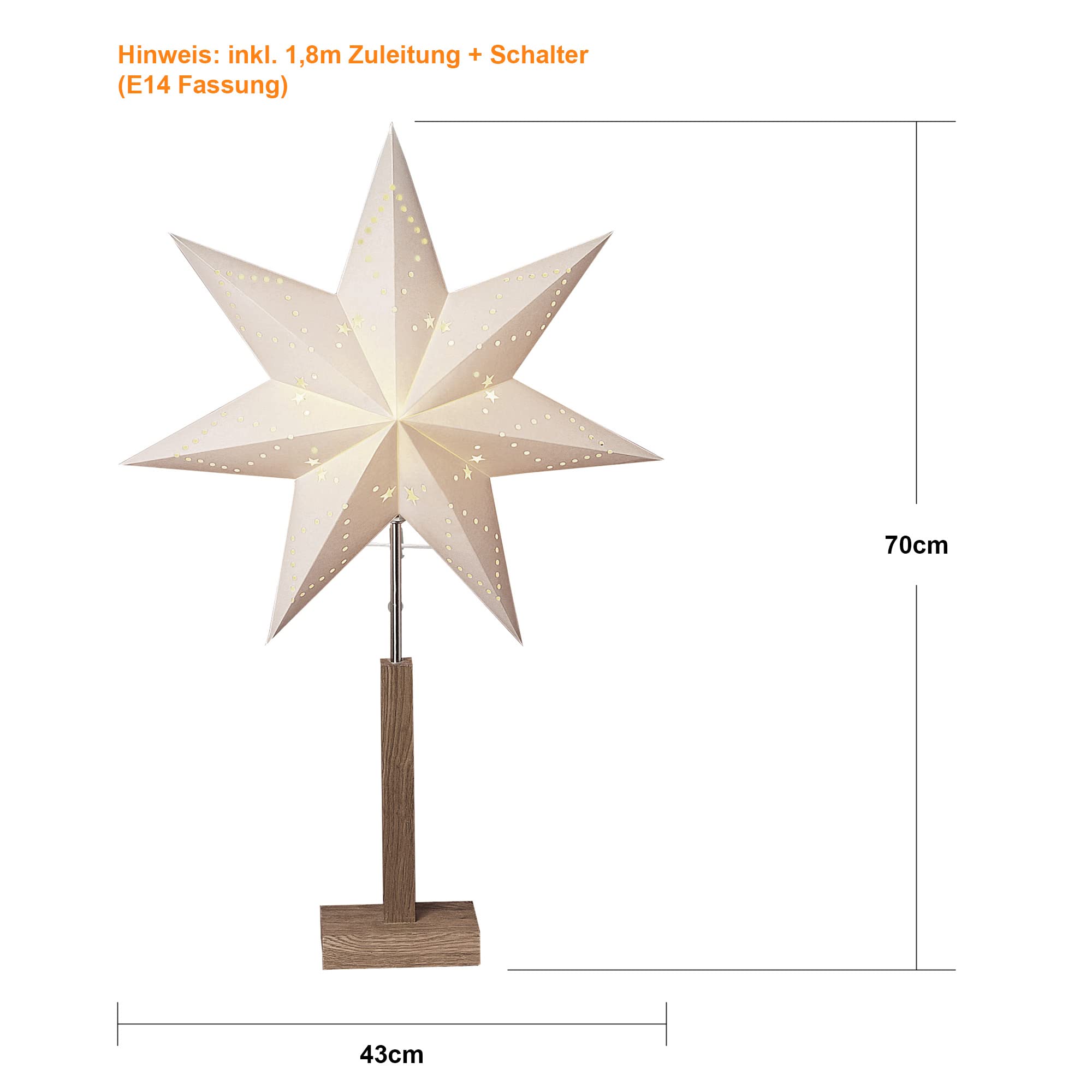 Fensterstern mit Beleuchtung | Weihnachtsdeko Fenster Beleuchtet|  Weihnachtsdeko Innen | Papierstern beleuchtet | Weihnachtslampe|  Weihnachtsstern beleuchtet stehend | Standleuchte Stern Weihnachten :  Amazon.de: Beleuchtung