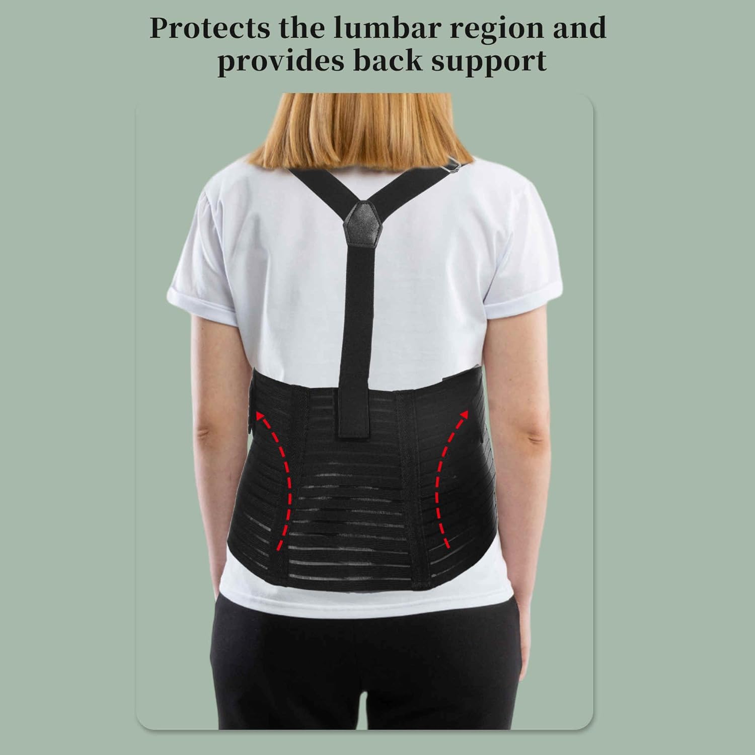 Pregnancy Belly Band, Shoulder Strap Belly Support Brace, Pregnancy Support Belt, Lightweight Abdominal Binder, for Abdomen, Black, Large, 1 Set - Image 3