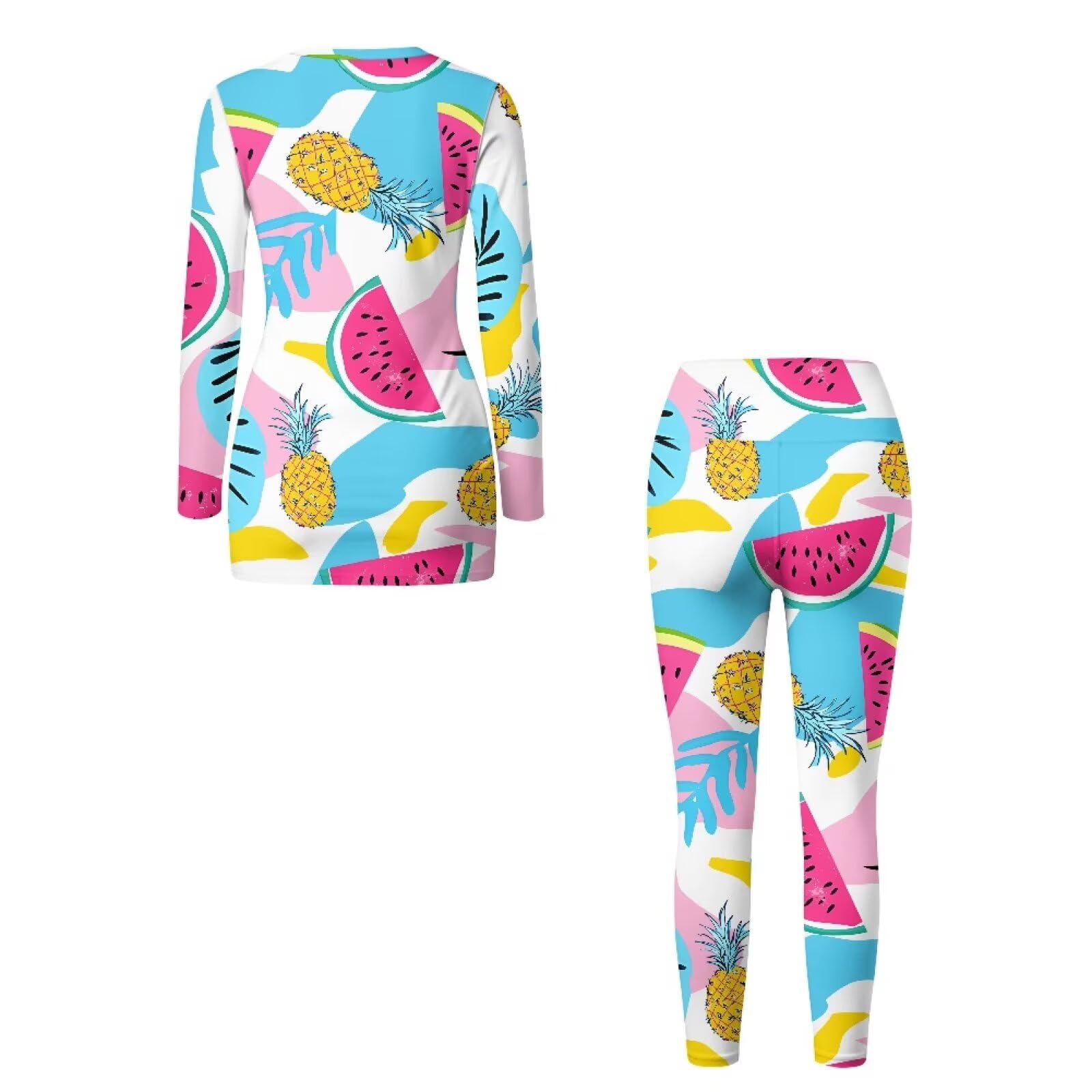 Conjuntos de yoga para mujer, conjunto de 2 piezas de manga larga, cuello redondo, levantamiento de glúteos, conjunto de entrenamiento