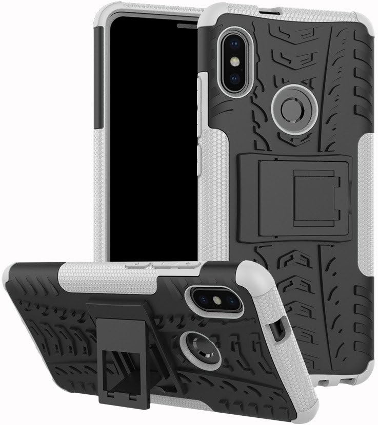 Xiaomi Redmi Note 5 Pro Case, GOGME TPU/PC Double Layer Hybrid Armor, Anti-Scratch PC Back Panel + Shockproof TPU + Built in Kickstand, White