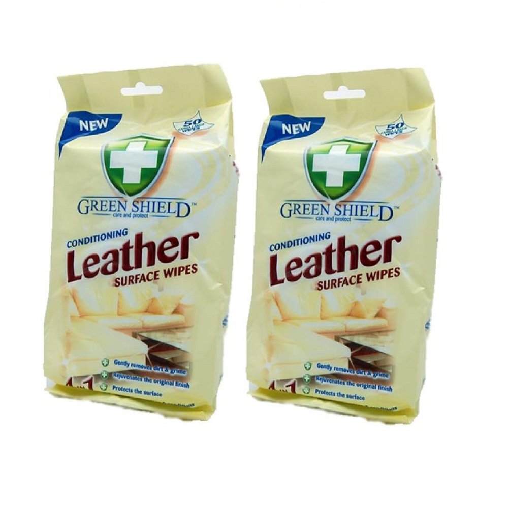 Green Shield Leather Surface Wipes Pack of 2