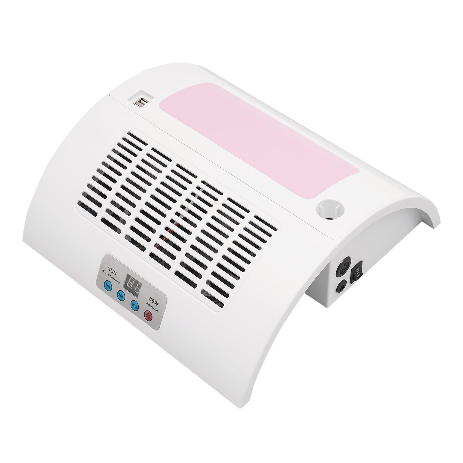 Nail Vacuum Dust Collector, 5in1 Nail Dust Collector with Electric Nail Drill Machine LED Nail Lamp Timing Function Dust Collector for Nails 60W