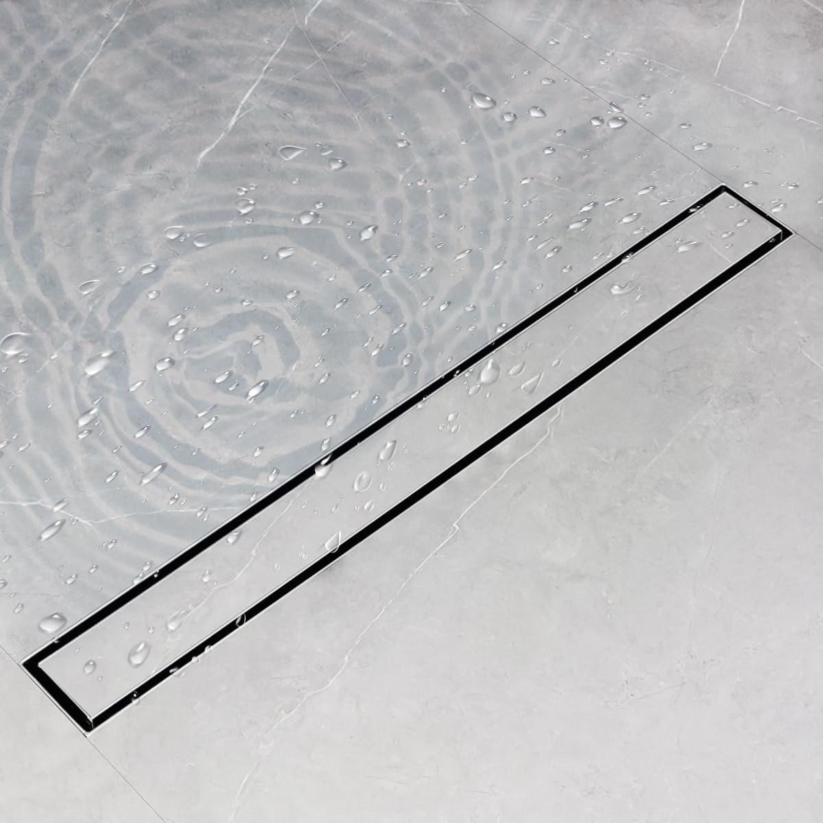 Serplex® Linear Shower Drain Modern Bathroom Invisible Linear Shower Floor Drainer Brushed Stainless Steel Shower Drain Floor Drain Bathroom Renovation Shower Floor Drain, 23.6x3.9 Inches, Grey (B0D7H5TZ3F) Amazon Price History, Amazon Price Tracker
