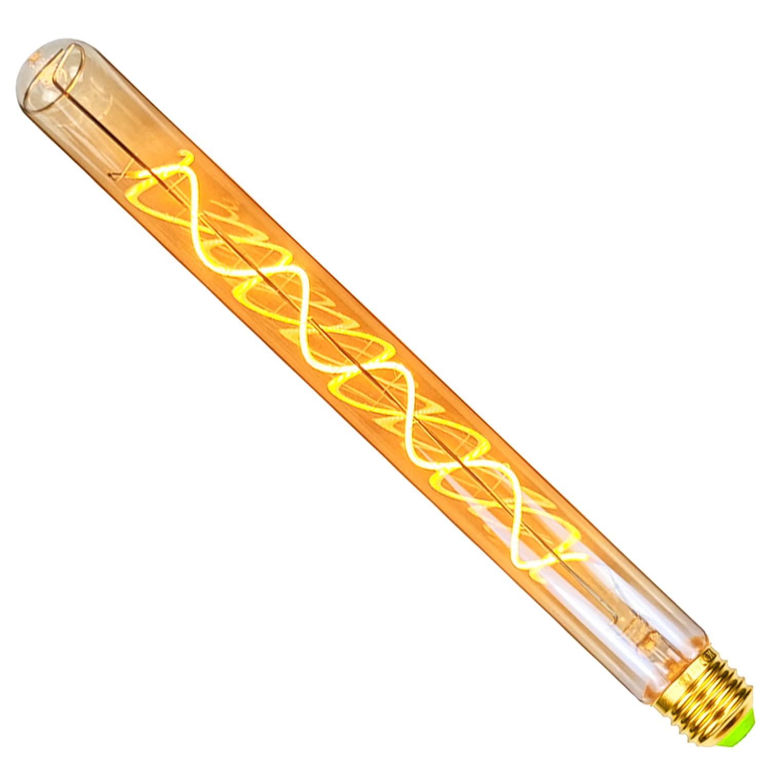 Tianfan Vintage LED Light Bulb Long Test Tube 4W Dimmable Spiral Filament 220-240V E27 Decorative Bulb 2000K Warm Yellow 300mm