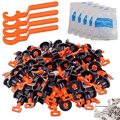 Tile Leveling System Kit with 100pcs Tile Leveler & 4 Special Wrenches & 500pcs 2mm Tile Spacers