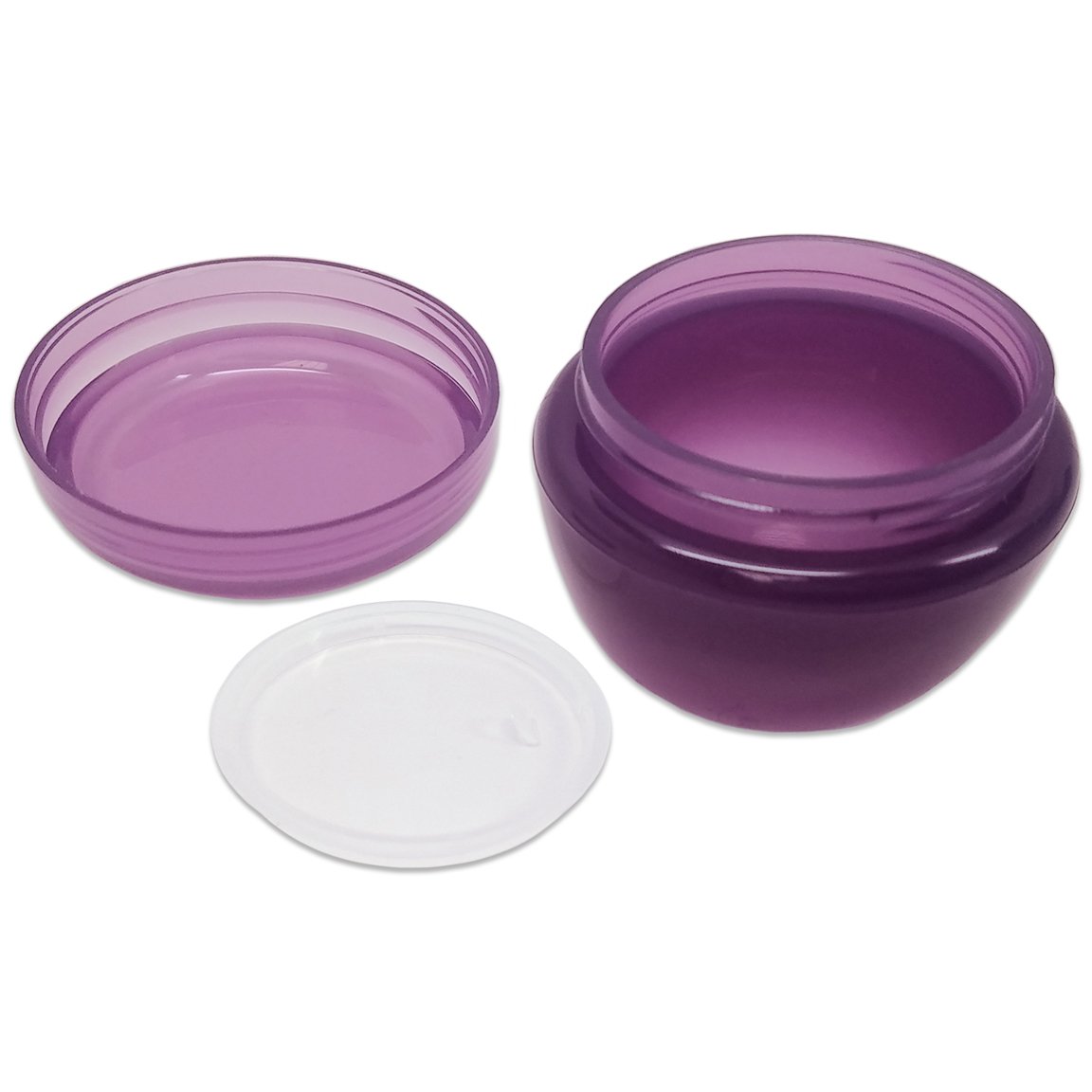 Beauticom 72 Pieces 50G/50ML Purple Color Frosted Container Jars with Inner Liner for Small Jewelry, Beads, Charms, Rhinestones, Nail Accessories - BPA Free