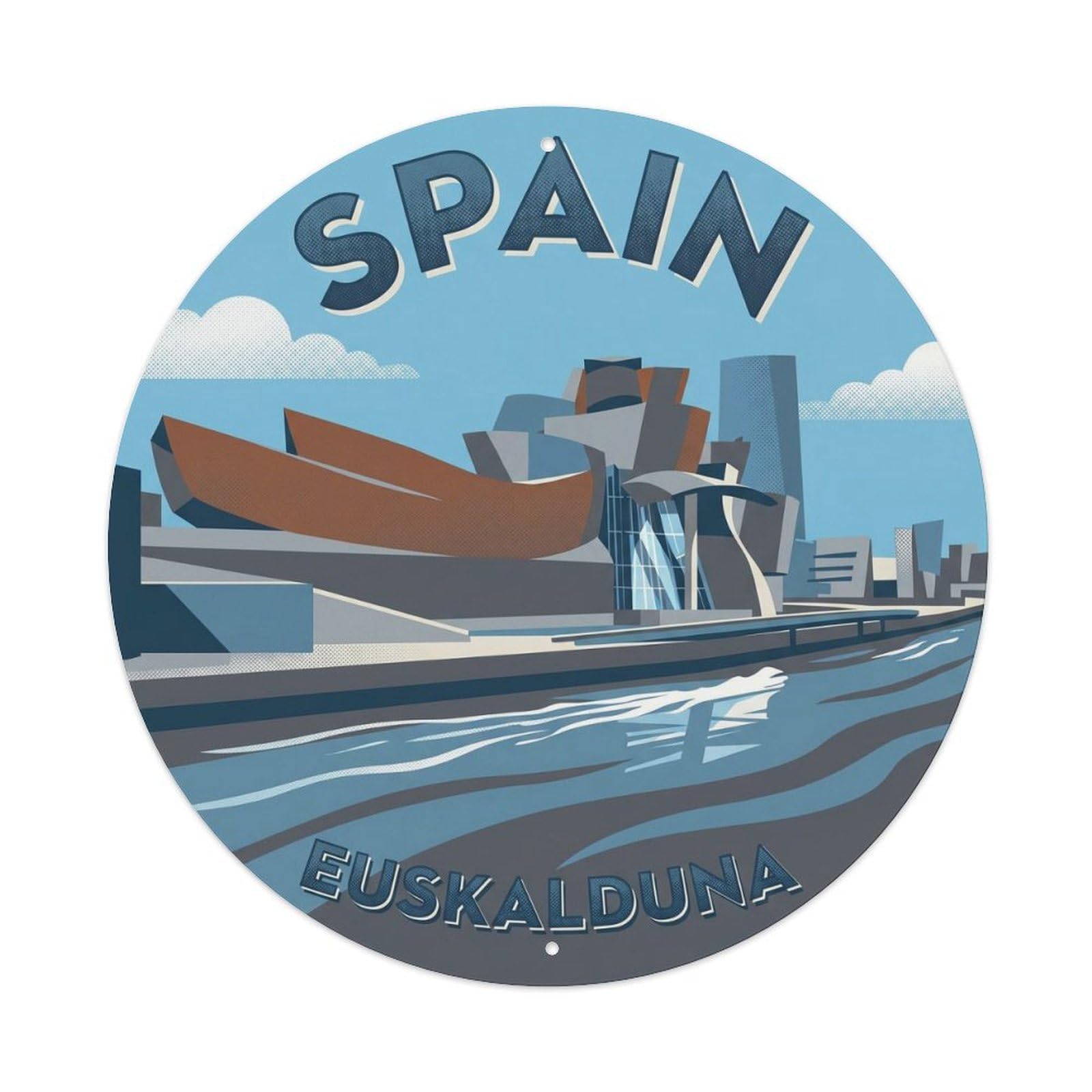 Bilbao Euskalduna Palace Spain Landmark Travel Metal Tin Sign