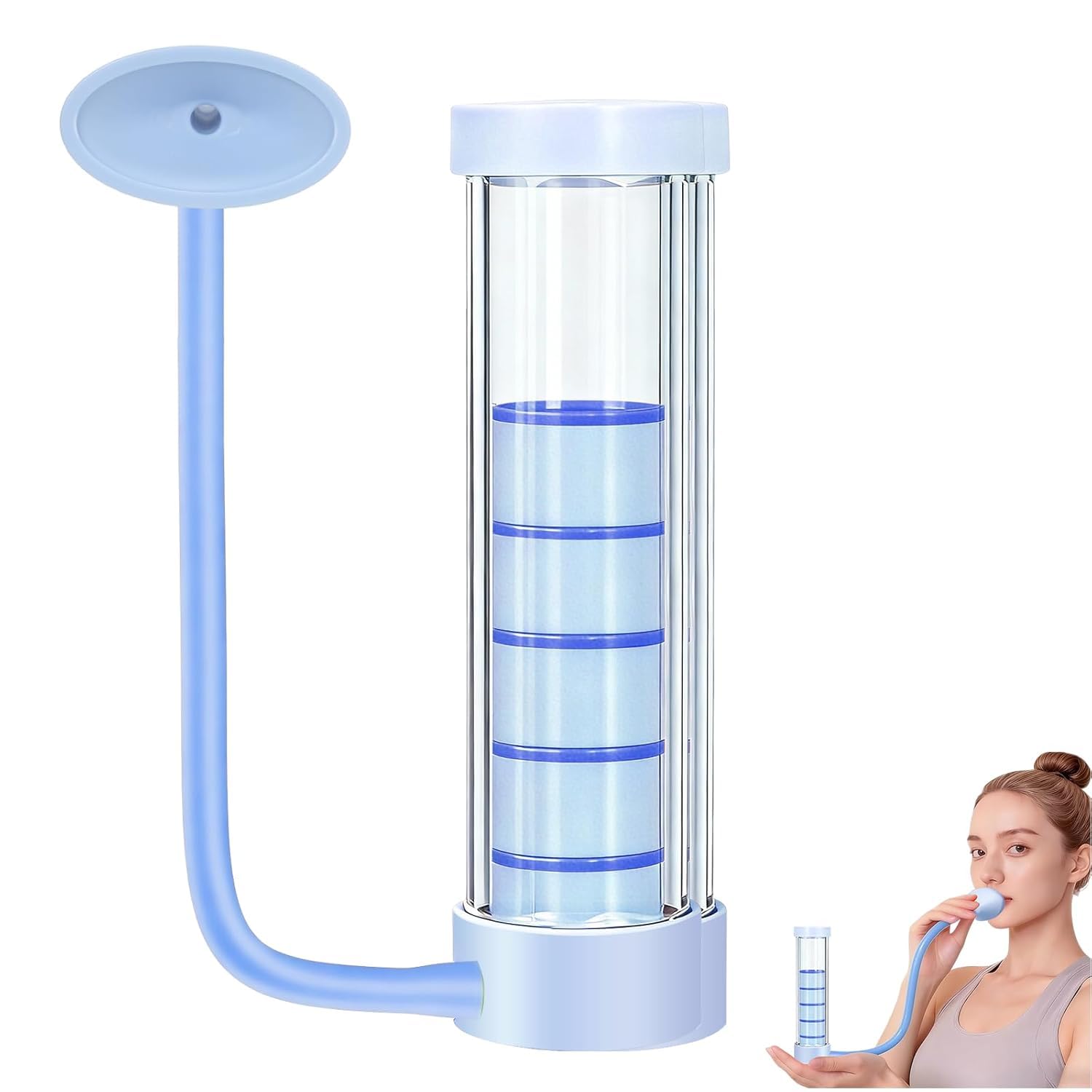 Breathing Dumbbell Lung Exerciser Respiratory Muscle Training Device for Deep Abdominal Breathing, Lung Capacity Support, Breath Control Practice & Pulmonary Fitness Tool (Blue)-picture-24