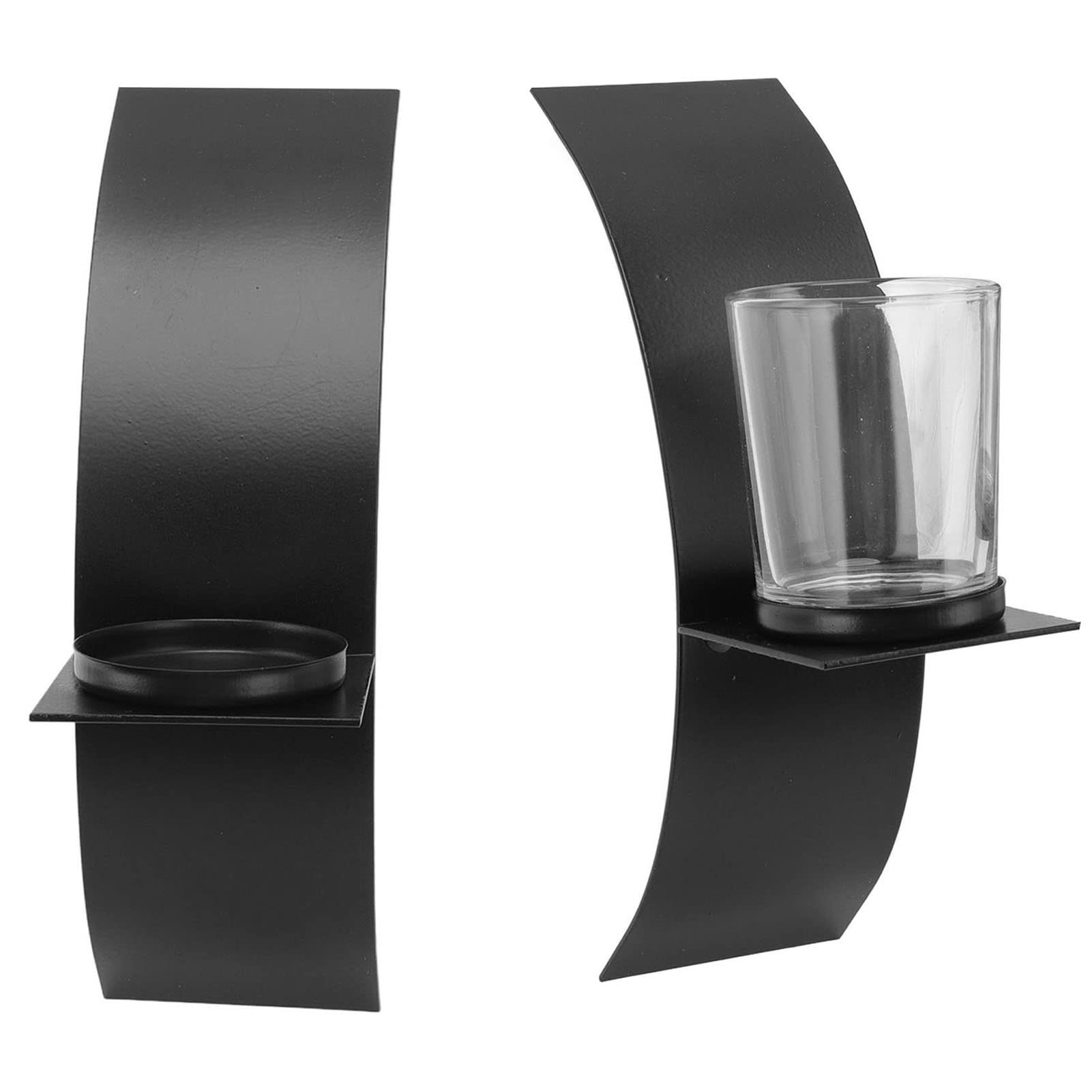 Yosoo Health Gear 2 Ensembles de Bougeoirs Muraux en Fer, Support de Plateau de Bougie en Forme d'arc Tridimensionnel, Ensemble de Deux Appliques pour Mariages, Décoration de Maison, Porche, Cour,