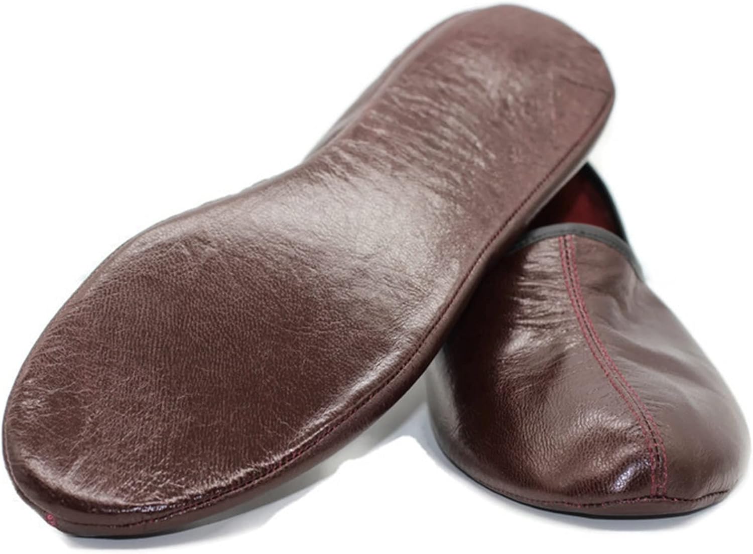 Womens Indoor Leather Slippers Traditional Babouche House Shoes Barefoot Moccasin