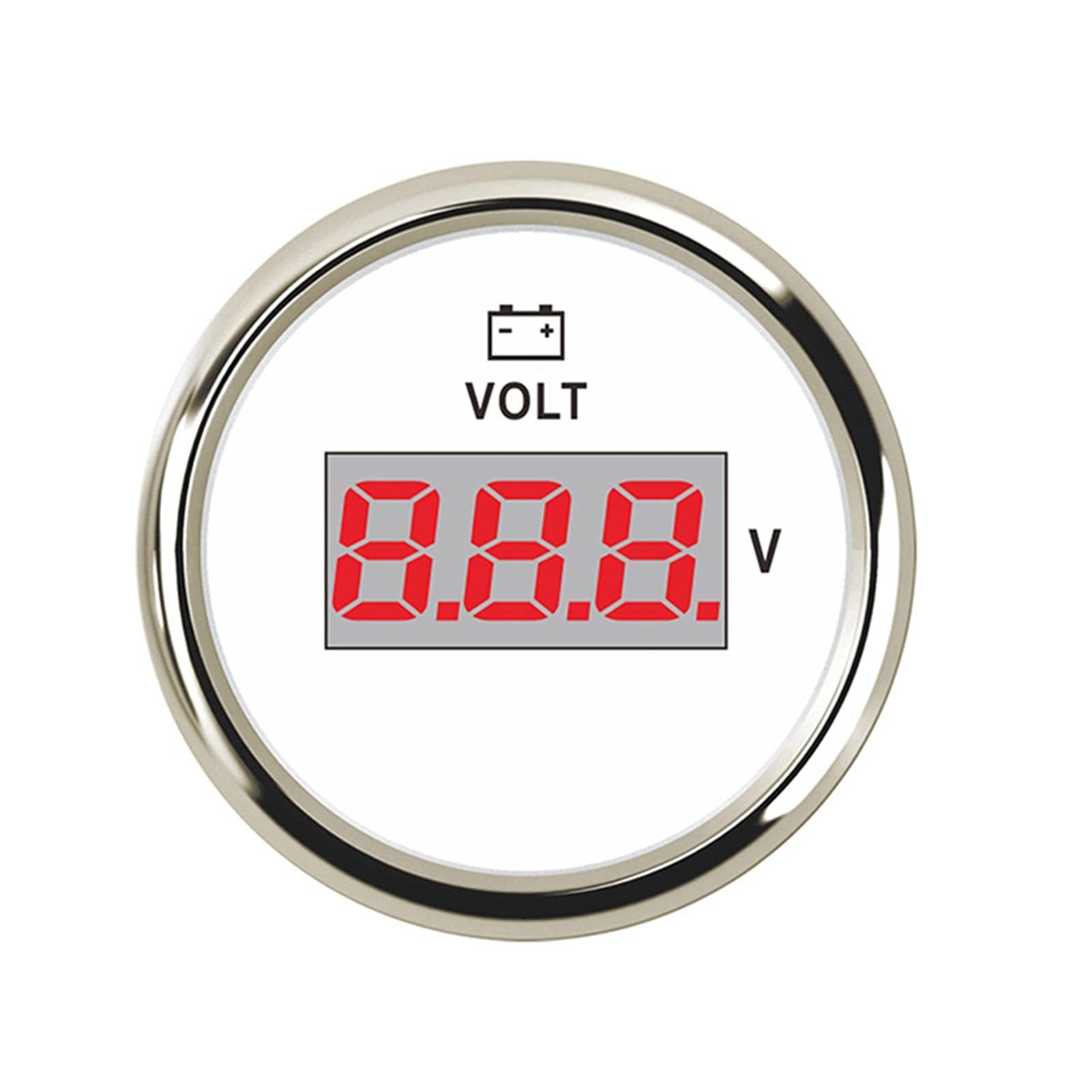 Instrumentación Voltímetro Digital Voltio Medidor de Voltaje Medidores de Voltaje 52 mm para camión de Barcos de Coche de Motocicleta ATV AMP Yate con retroiluminación roja 12-24V (Color : BN)