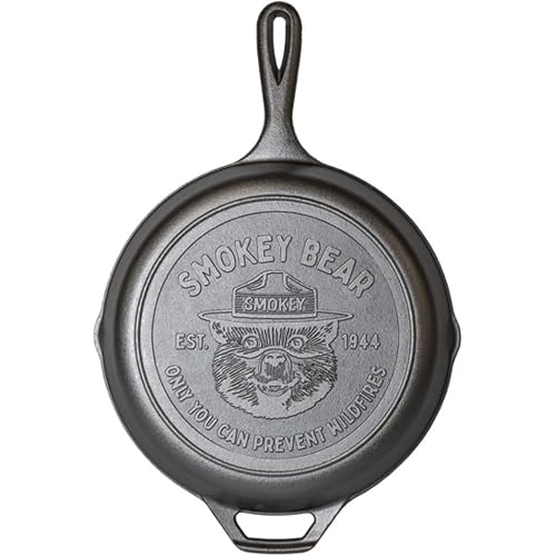 Lodge Cast Iron 10.25 In Skillet, Smokey Bear Logo
