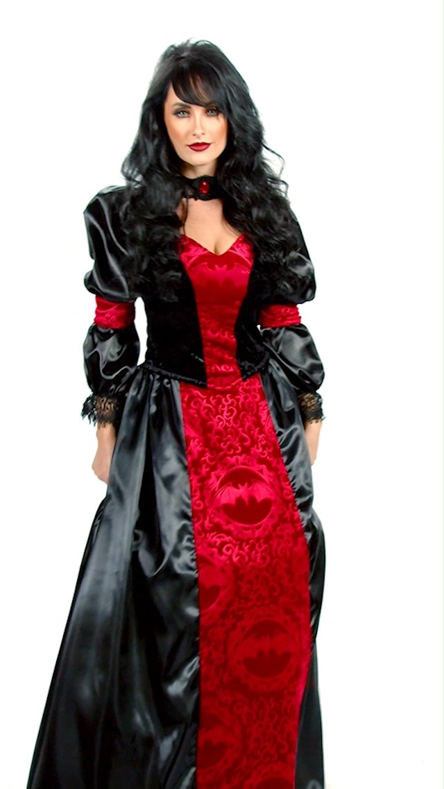 women's red and black sexy dress for a vampire coronation Amazon.com: UNDERWRAPS Womens Gothic Vampire Dress, Halloween Costumes for  Women (Womens Small (4-6)) : Clothing, Shoes & Jewelry