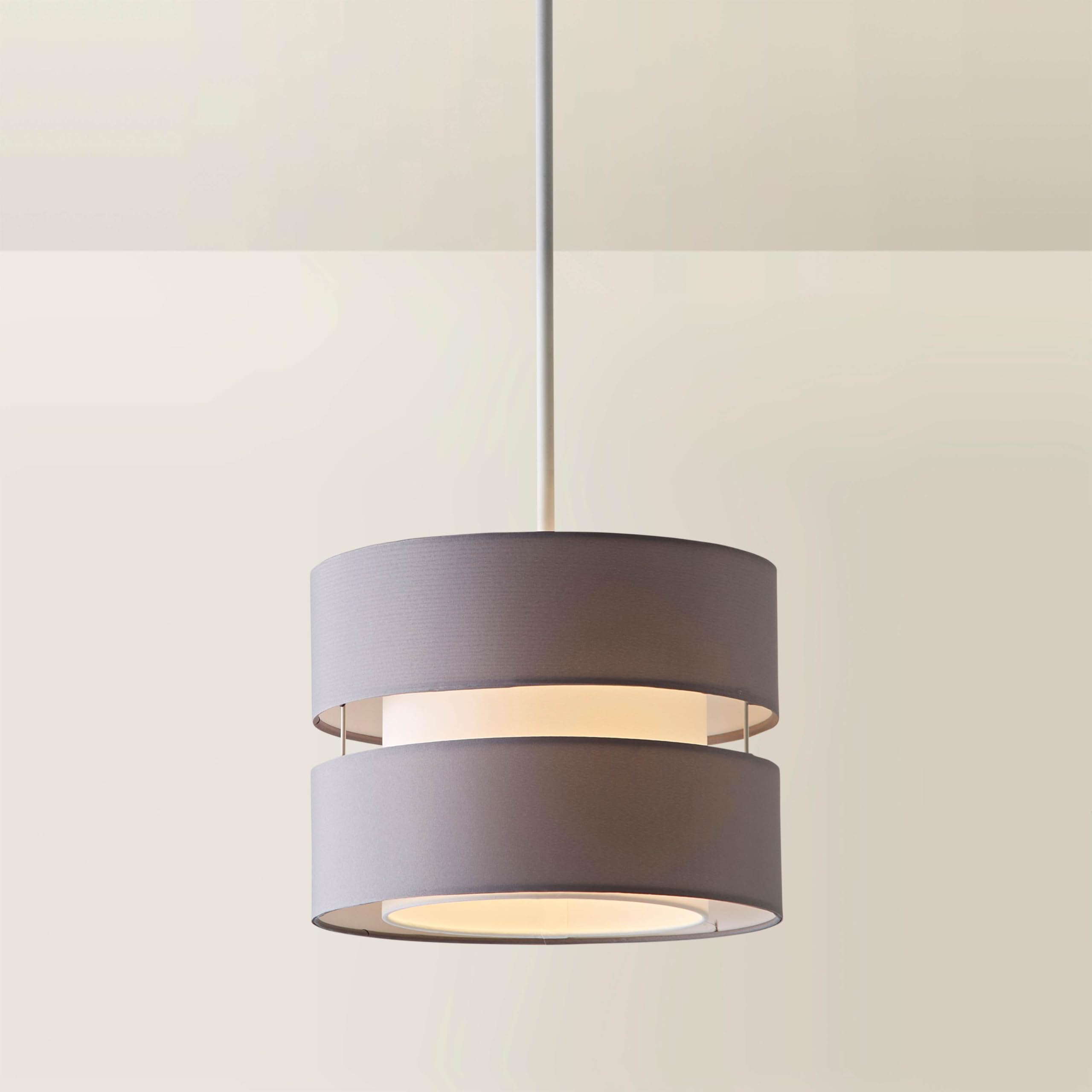 Valuelights Unisex Grey Sophia Small 26Cm Drum Easy Fit Ceiling Pendant Light Lamp Shade In | Size: 10 Inches