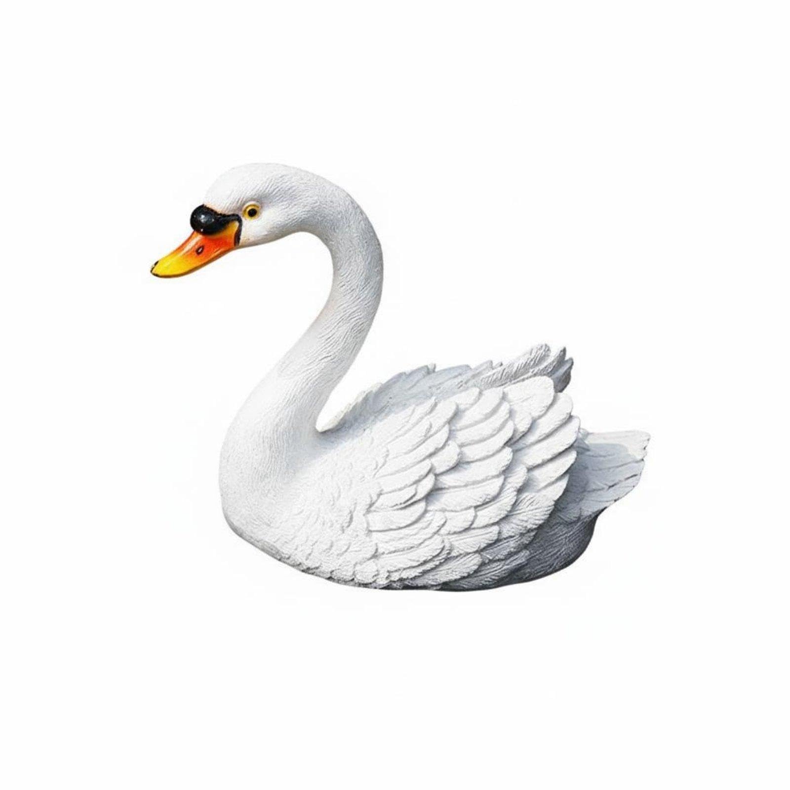 floating swan statue, white resin pond ornament, weatherproof buoyant figurine for garden, courtyard, yard and pool