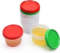 Vista 13 de EONJOE Recipientes de plástico de 2 onzas con tapas, recipiente pequeño para aderezo de ensalada para llevar, tazas para salsas y condimentos