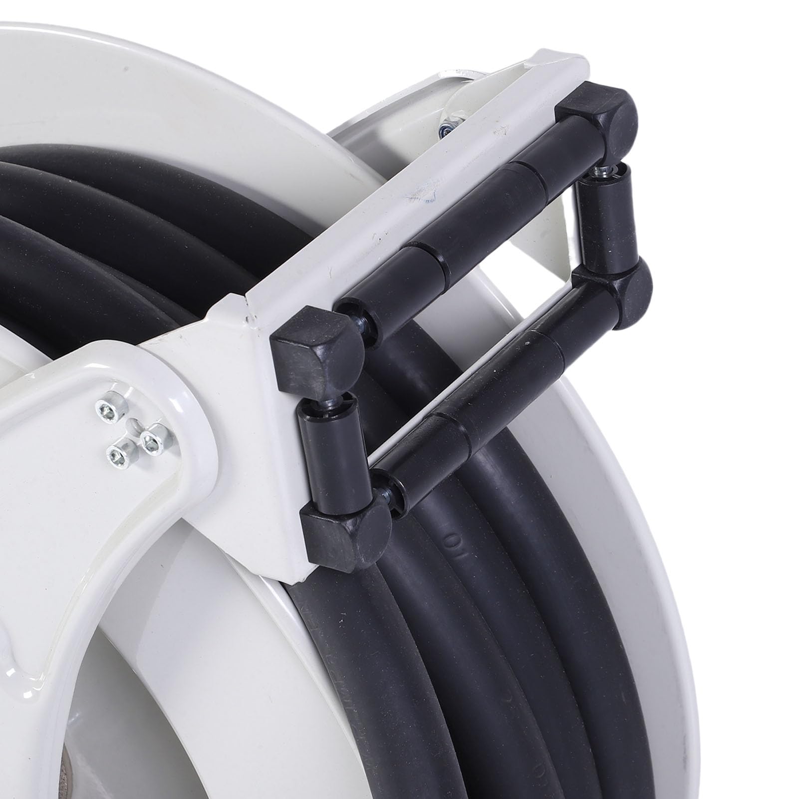 Carrete de Manguera de 3/4 Pulgadas X 32.81 Pies 300 PSI Carrete Dispensador de Retráctil Automático con Manguera Industrial para Estaciones de de Vehículos de Barcos y Aviones