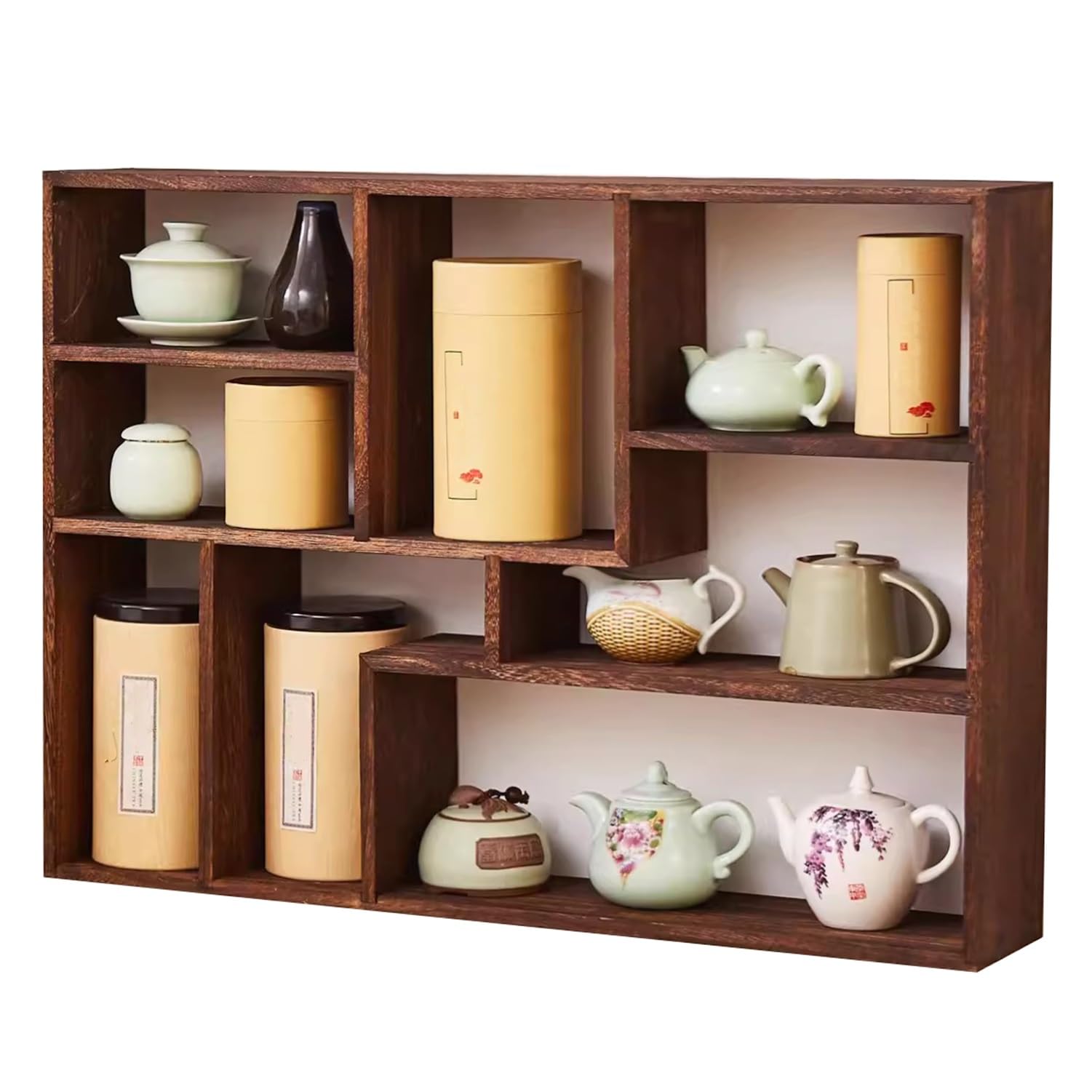 Présentoir à tasses à café en bois pour ranger vos souvenirs sans encombrer
