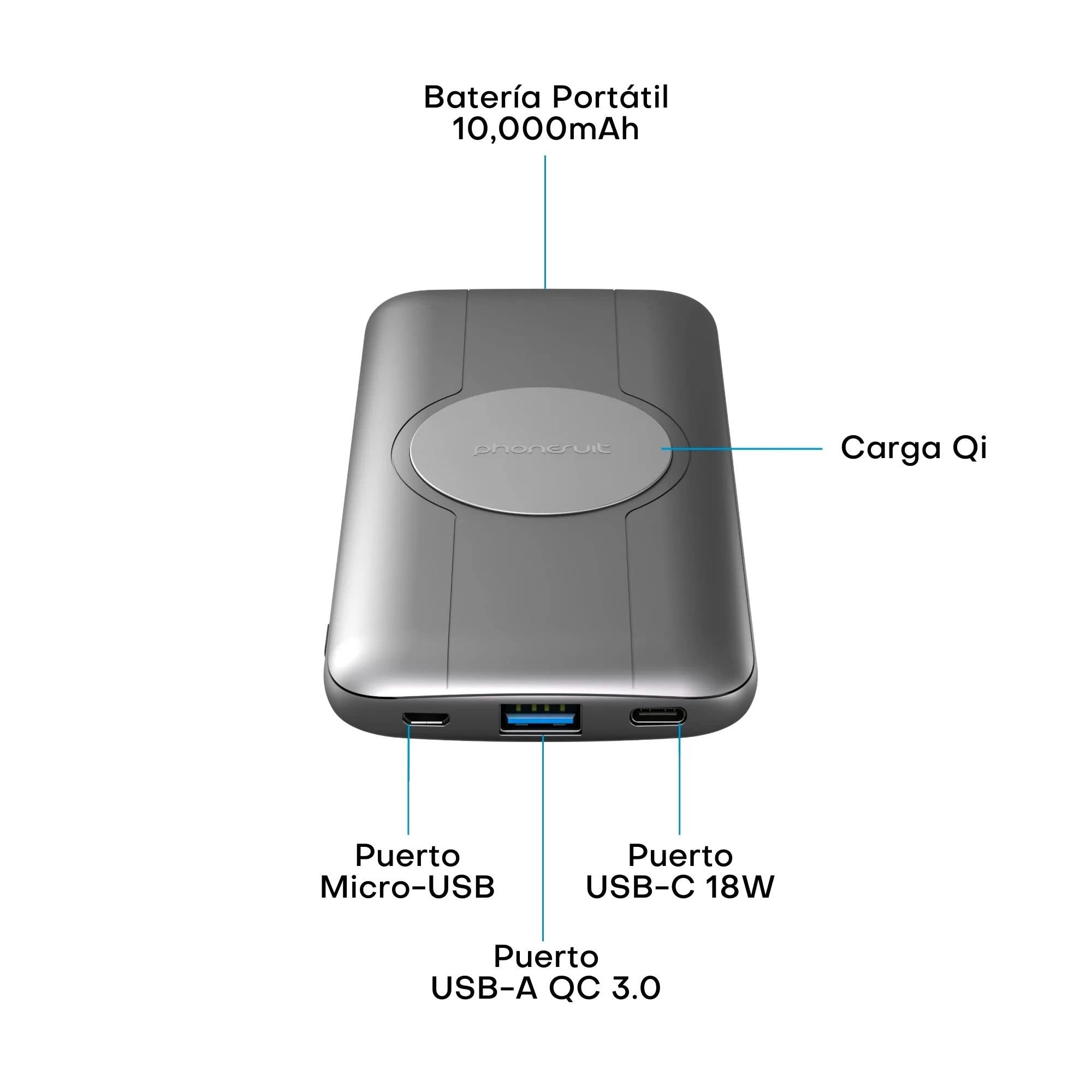 PhoneSuit Energy Core 10,000mAh Wireless Qi Battery Pack 10W Wireless