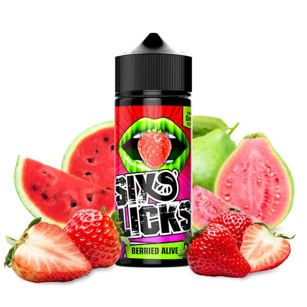 Six Licks100ML BERRIED Alive 0MG NO Nicotine SHORTFILL E Liquid