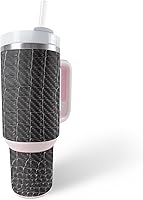 Vista 5 de MightySkins - Funda de fibra de carbono compatible con vaso Stanley The Quencher H2.0 FlowState de 40 onzas, bandana Acabado de fibra de carbono