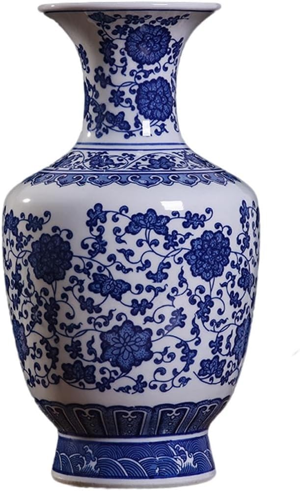 Bzgpmfud E-W19 X H32cm Vase Desktop Ceramic Living Room Flower Decorative Ornaments(E-W19 X H32cm)