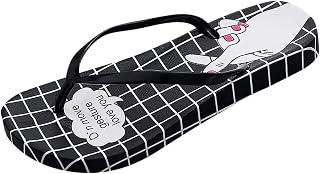PADON Black Platform Sandals Slippers for Women Ladies Flip Flops Open Toe Cartoon Print Bohemian Sandals Casual Shoes Silver Shoes