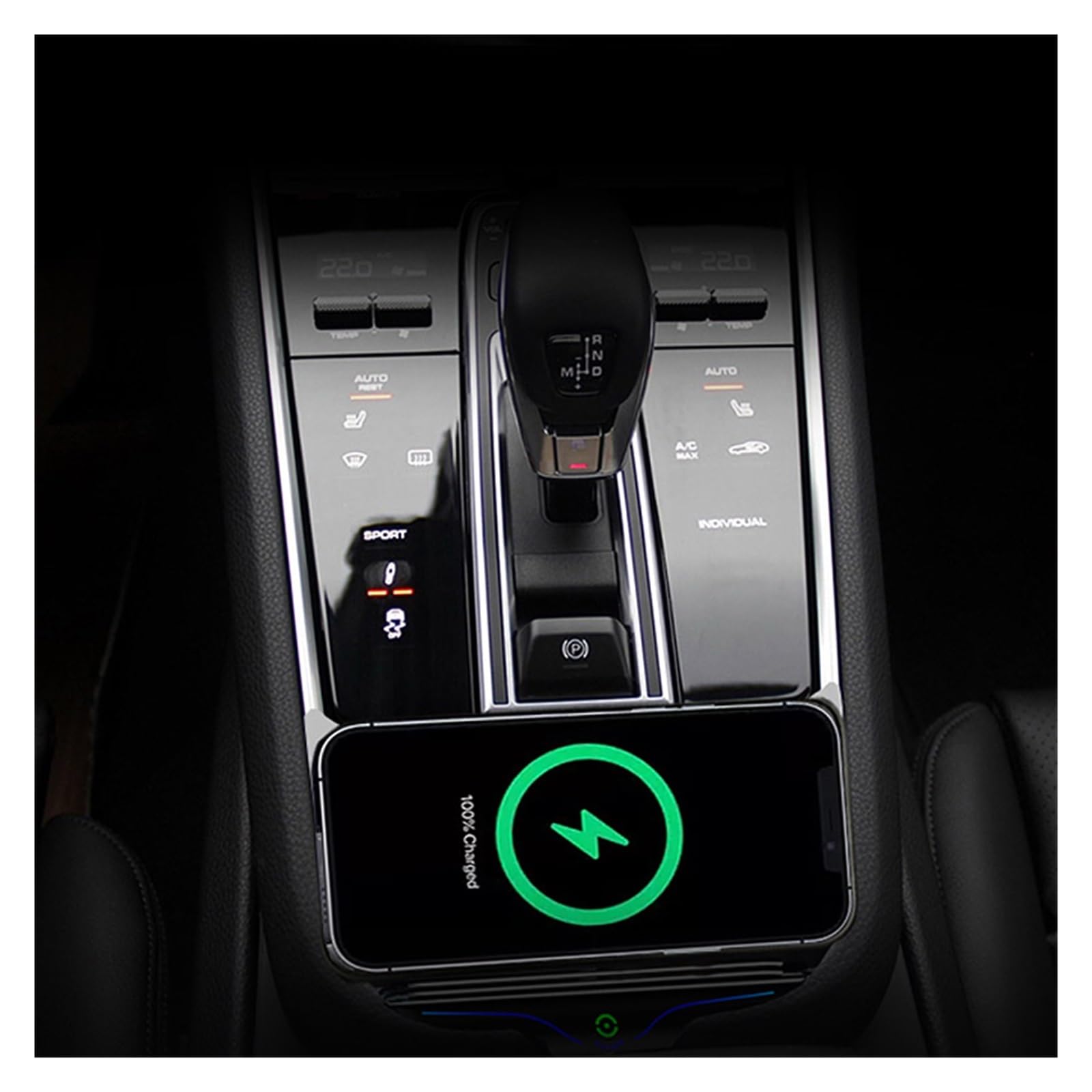 Cargador inalámbrico Qi for Coche, Consola Central de 15w, Panel de Carga rápida for teléfono Compatible con Porsche Panamera, Accesorios de modificación 2023-2017