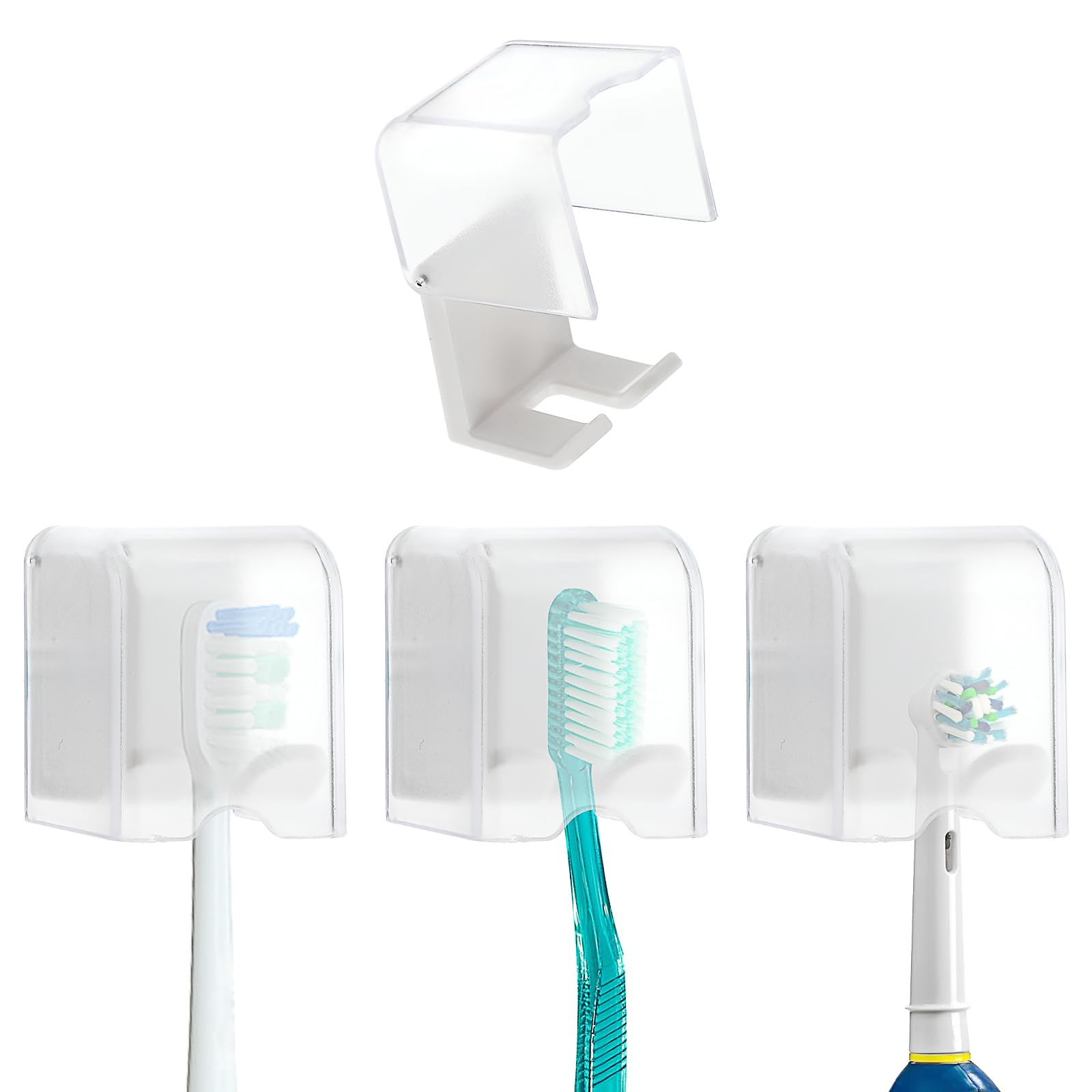 Lot De 4 Supports De Brosse à Dents à Fixation Urale Avec Couvercle