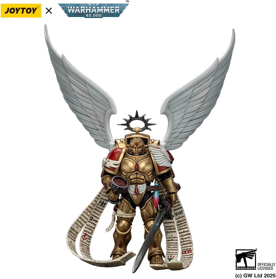 JOYTOY Blood Angels The Sanguinor Warhammer 40K 1/18 Action Figures Blood Angels The Sanguinor with Encarmine Broadsword Collectible Model 4.9Inch Birthday Gifts