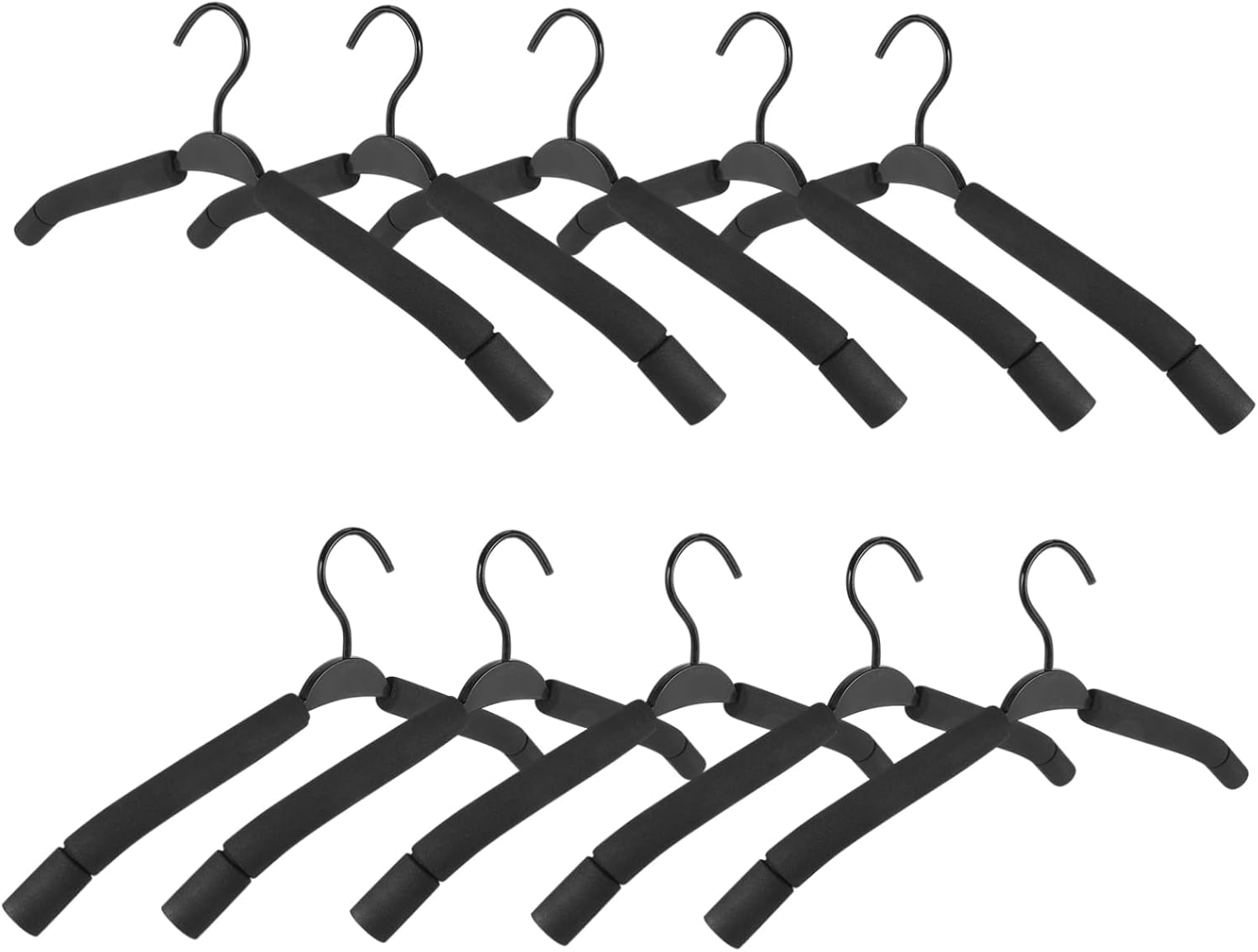 10pcs Black High-Density Sponge Pants Hangers Non-Slip Clothing Display Hangers for Skirts and Trousers for Closet Organization