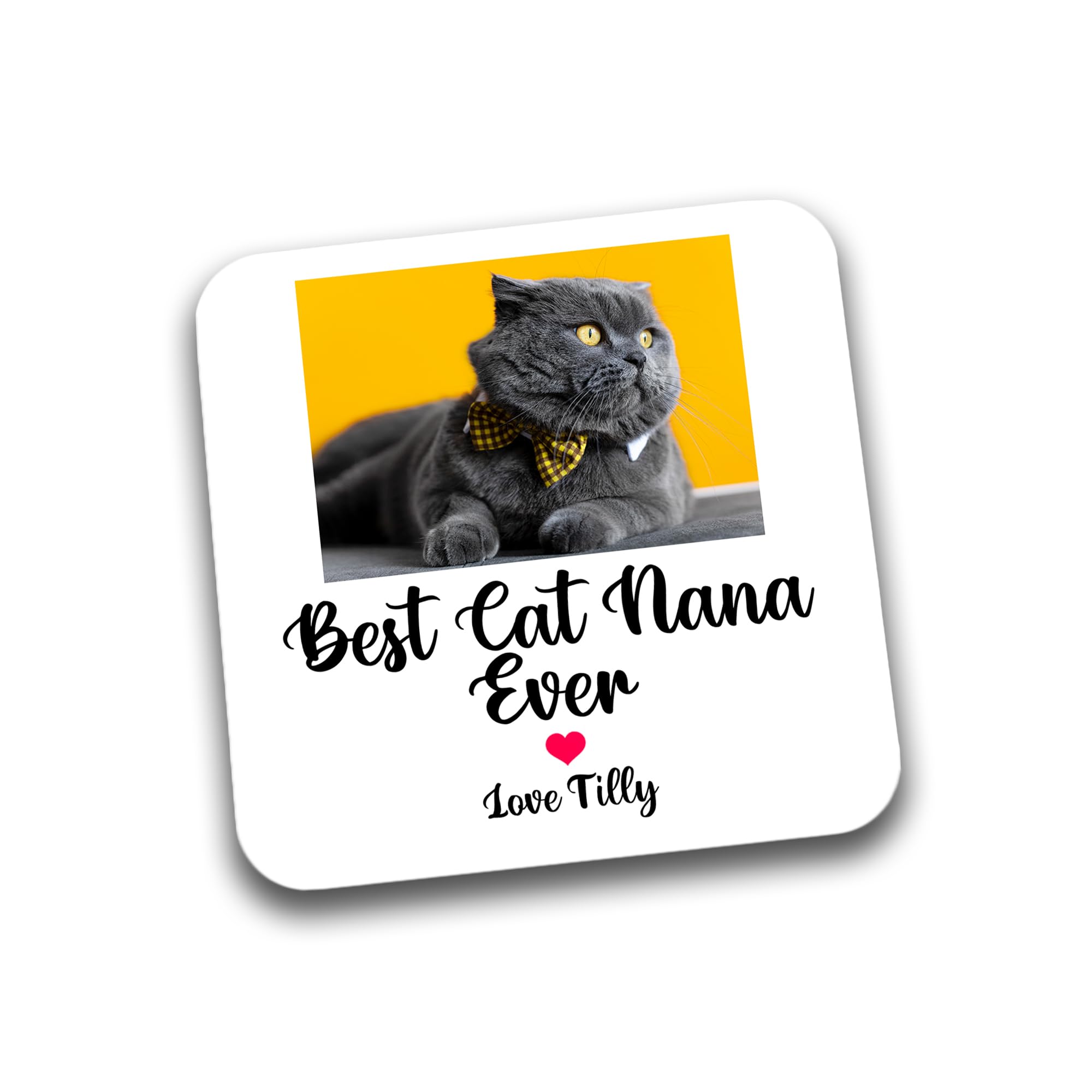 Rib Ticklerz - Personalised Photo Coaster - Funny Gifts From The Cat - Best Cat Nana Ever - Cat Nana Present - Cat Nana Gift - Mother's Day - Birthday Gift - DC100