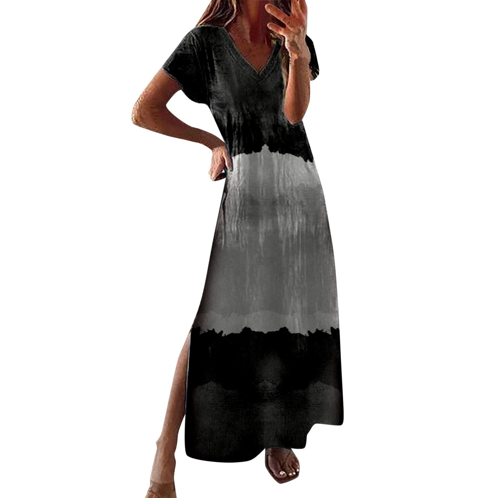 Robe d'été décontractée femme mode loisirs design fente - 5