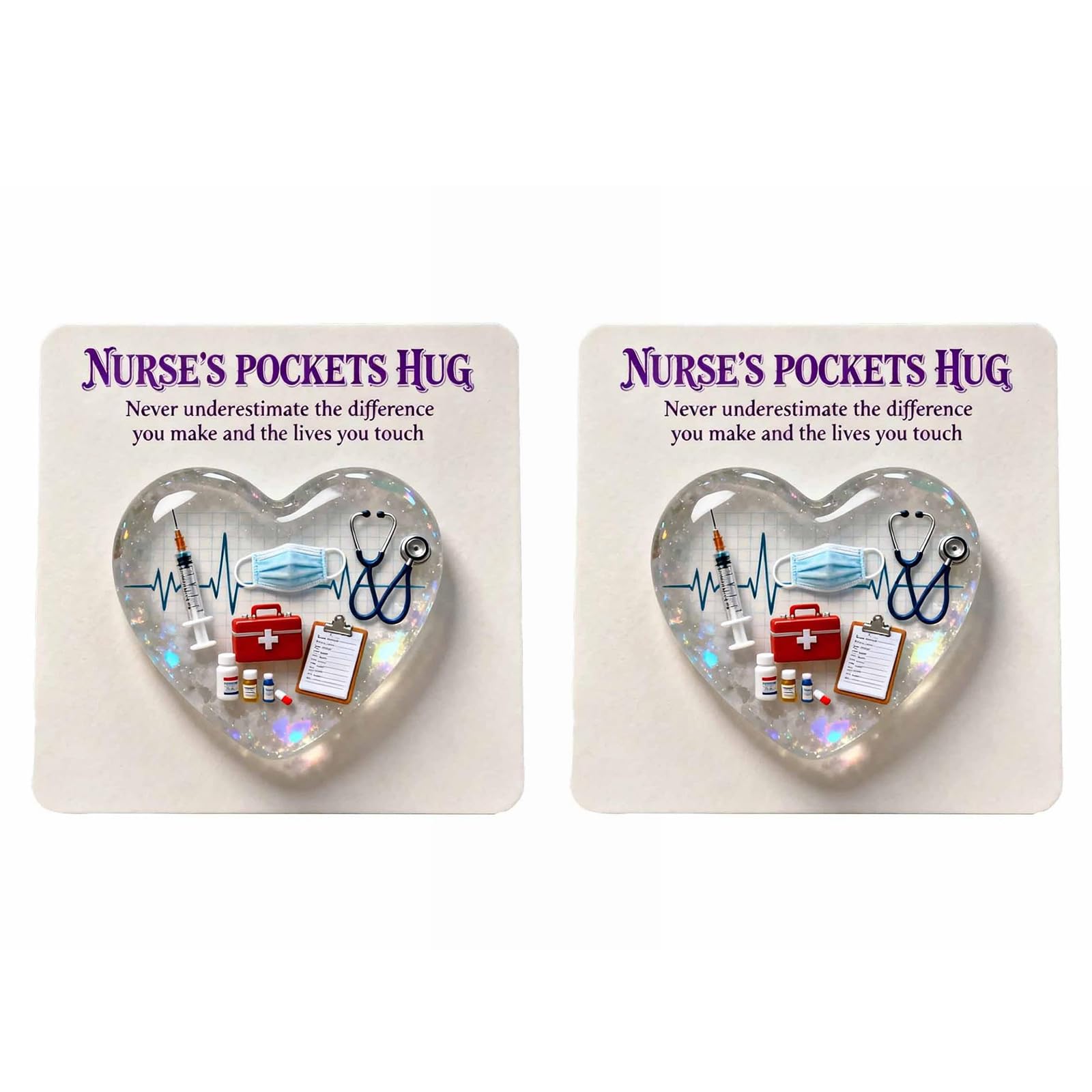 hogtnd Elegant Nurse Hug, Acrylic Motivational Souvenir, Portable Inspirational Card for Birthdays and Anniversaries, Wedding Card